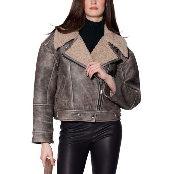 Walter Baker Womens Richie Shearling Jacket - Picture 1 of 4